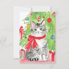 Tarjetas de notas acuáticas para Navidades Kitten