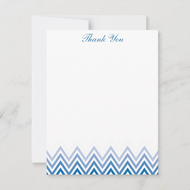 Tarjetas de notas azules chic con gradiente de col (Anverso)