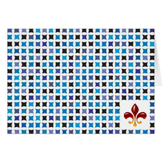 Tarjetas de notas azules tradicionales (Anverso (Horizontal))