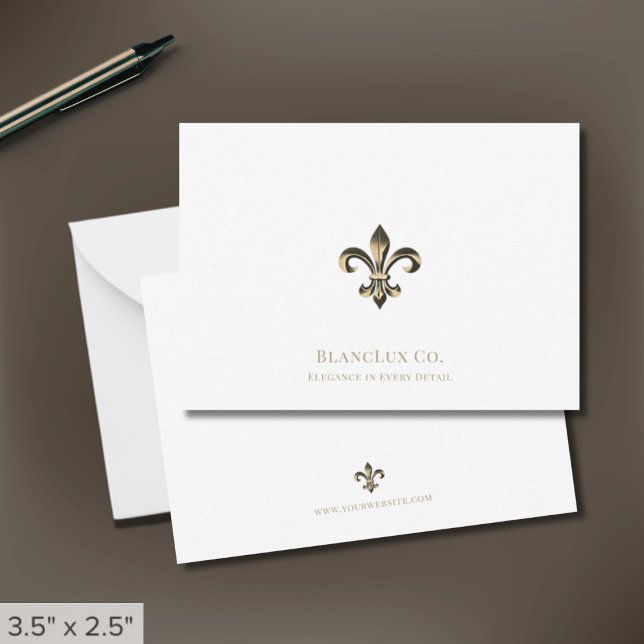 Tarjetas de notas blancas con el logotipo elegante (Subido por el creador)