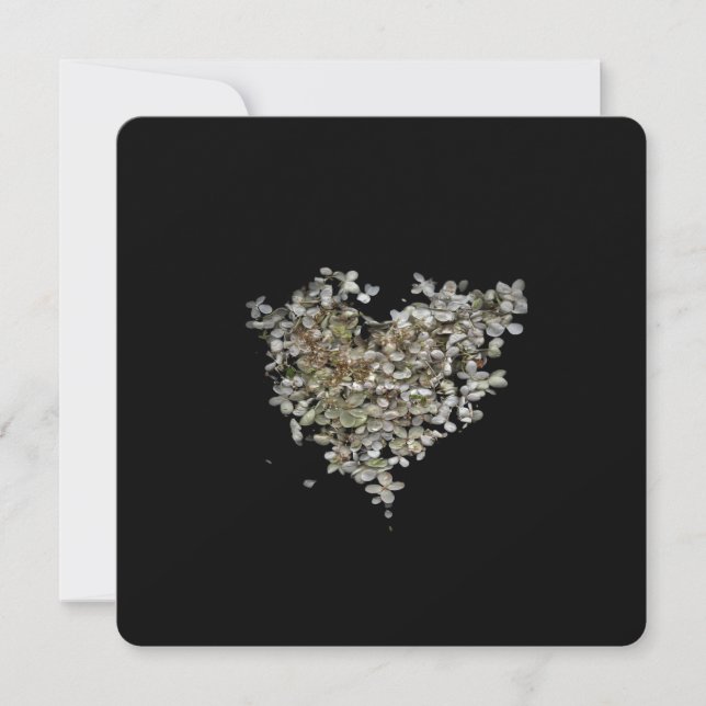 Tarjetas de notas botánicas de corazón de hortensi (Anverso)