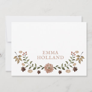 Tarjetas de notas botánicas rusticas personalizada