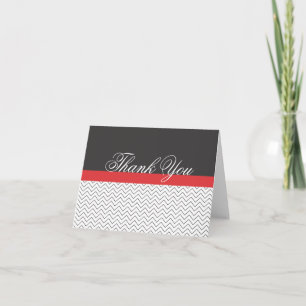 Tarjetas de Notas Chevron Black White Red Gracias