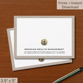 Tarjetas de notas comerciales con logotipo Gold de