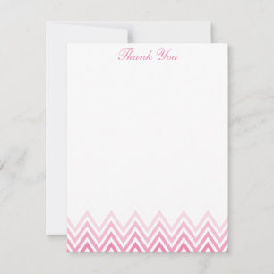 Tarjetas de notas con chevrones ombré rosa chic