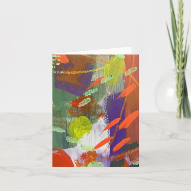 Tarjetas de notas con diseño de otoño que cae (Anverso)