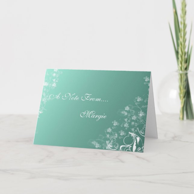 Tarjetas de notas con diseño digital floral Swirl (Anverso)