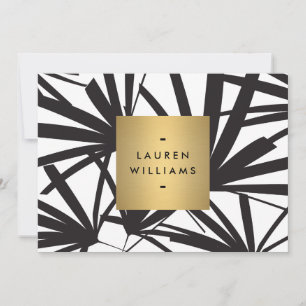 Tarjetas de notas con elegantes hojas de palma neg