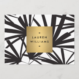 Tarjetas de notas con elegantes hojas de palma neg