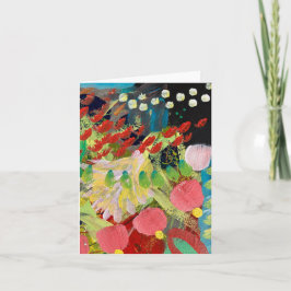 Tarjetas de notas con flores en diseño nocturno