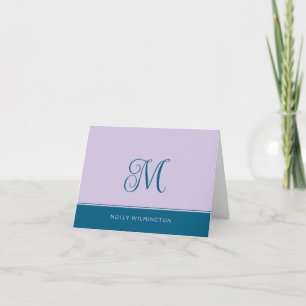 Tarjetas de notas con monograma de escritura simpl