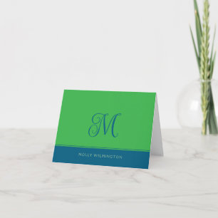 Tarjetas de notas con monograma de guión simple ve