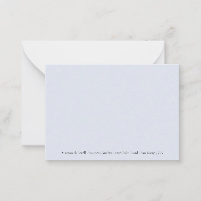 Tarjetas de notas con nombre profesional Gris Plat (Anverso)