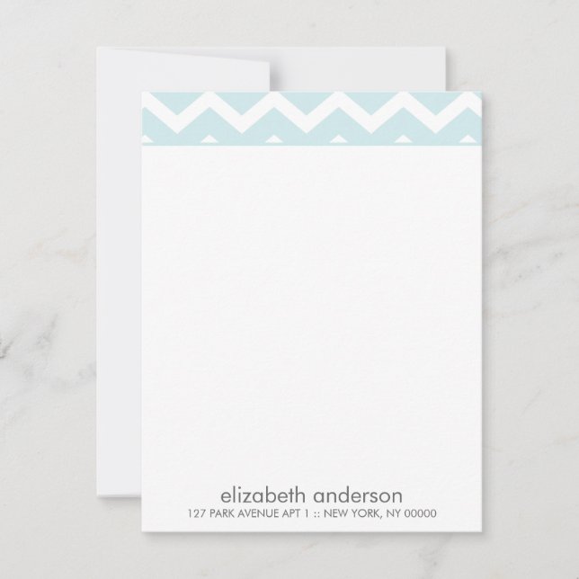 Tarjetas de notas con patrón de Chevron Zig Zag Aq (Anverso)