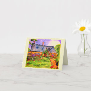 Tarjetas de notas de acuarela de dulce hogar