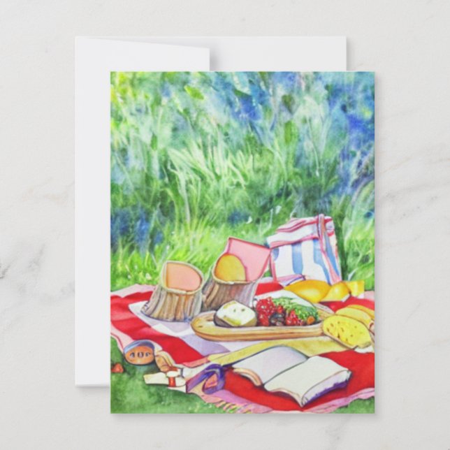 Tarjetas de notas de acuarela para comer fuera (Anverso)