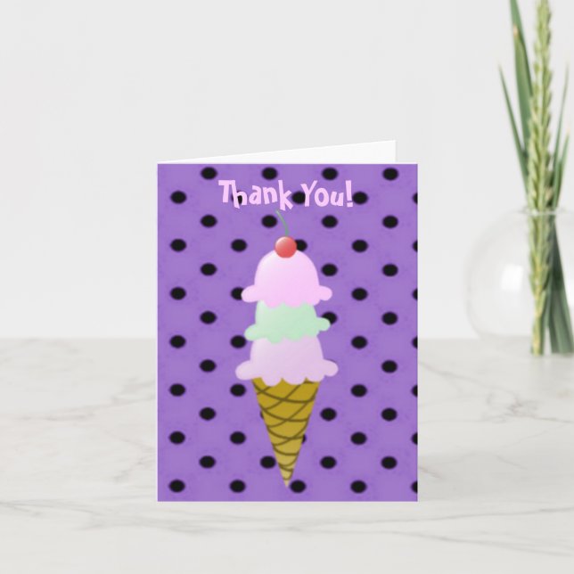 Tarjetas de notas de agradecimiento a Ice Cream Co (Anverso)