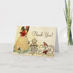 Tarjetas de notas de agradecimiento Bee Happy Vint