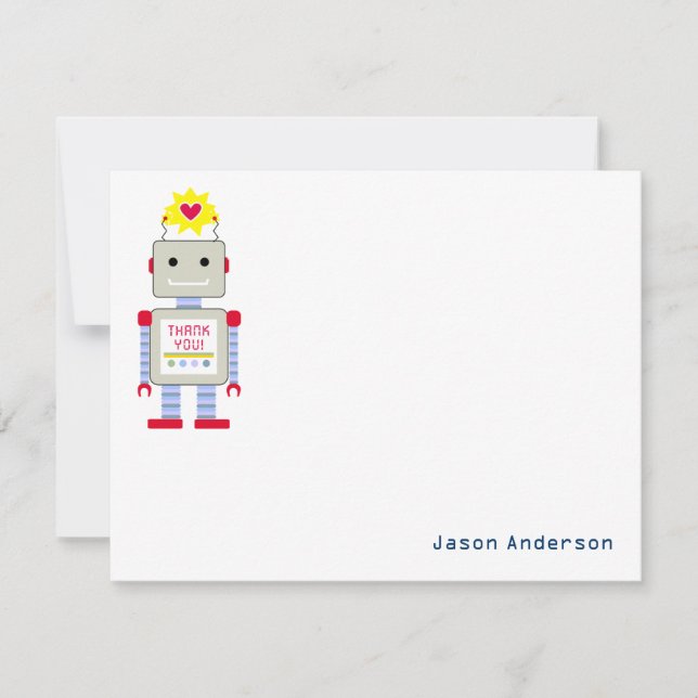 Tarjetas de notas de agradecimiento de Robot Stati (Anverso)