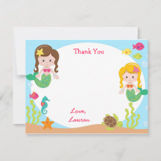 Tarjetas de notas de agradecimiento de Sirena