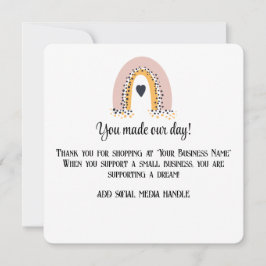 Tarjetas de notas de agradecimiento para pequeñas