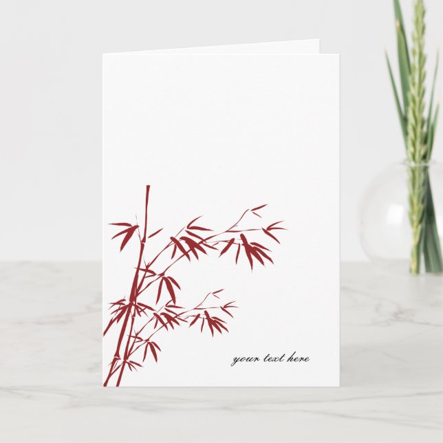 Tarjetas de notas de bambú rojo (Anverso)