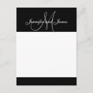Tarjetas de Notas de Boda con Monograma y Nombres