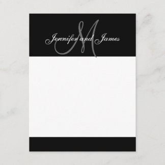 Tarjetas de Notas de Boda con Monograma y Nombres