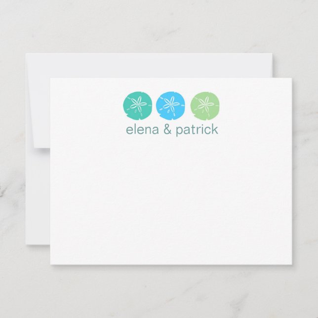 Tarjetas de notas de bodas de playa (Anverso)