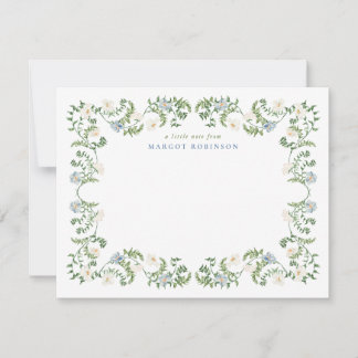 Tarjetas de notas de borde botánico elegante