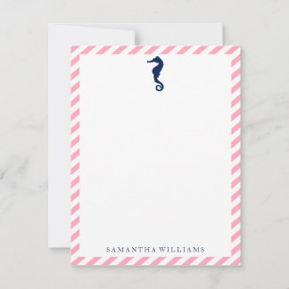 Tarjetas de notas de Caballito de Mar Azul sobre R