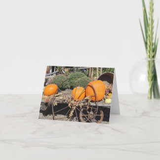 Tarjetas de notas de calabazas otoñales