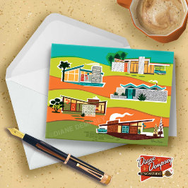 Tarjetas de notas de casas modernas de mediados de