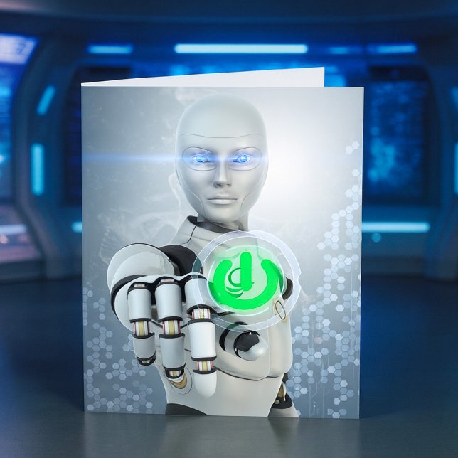 Tarjetas de notas de ciencia ficción de robot pres (Subido por el creador)