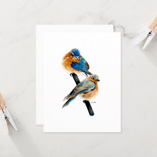 Tarjetas de notas de color de agua azul Beautiufl