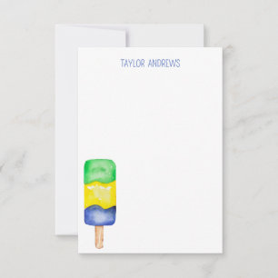Tarjetas de notas de color de agua póptica