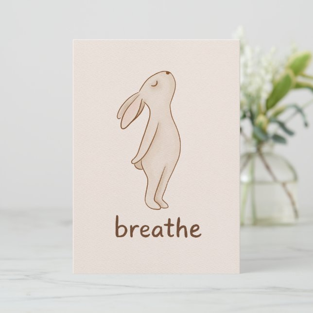 Tarjetas de notas de conejo para respirar (Anverso de pie)