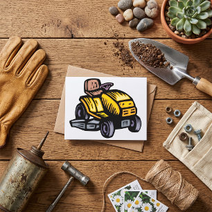 Tarjetas de notas de cortadora de césped montada