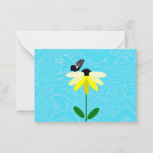 Tarjetas de notas de Daisy con fondo azul