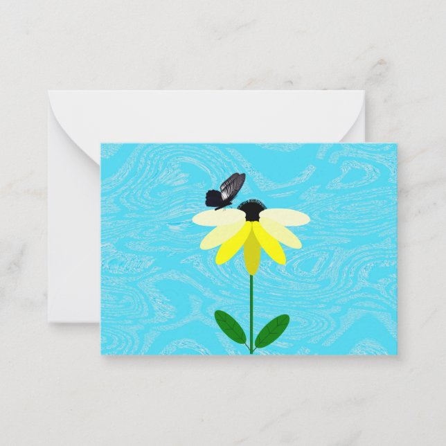 Tarjetas de notas de Daisy con fondo azul (Anverso)