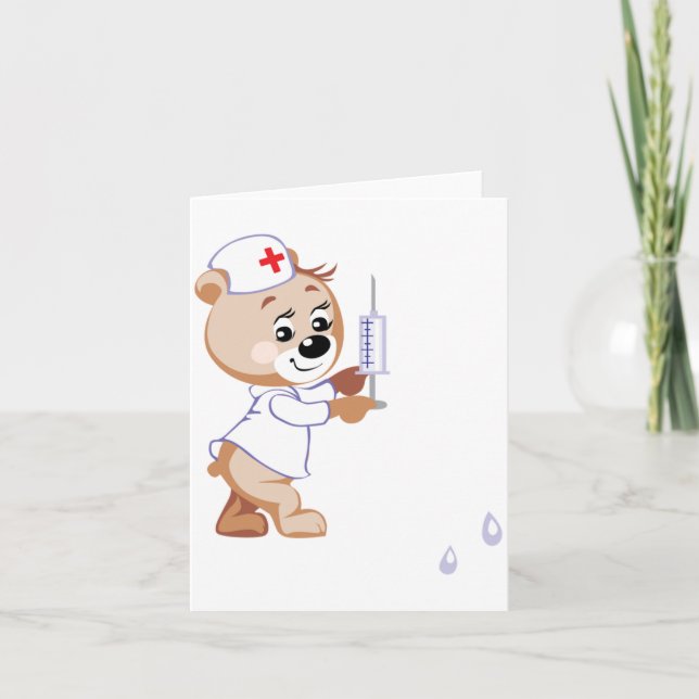 Tarjetas de notas de enfermera de osito de peluche (Anverso)