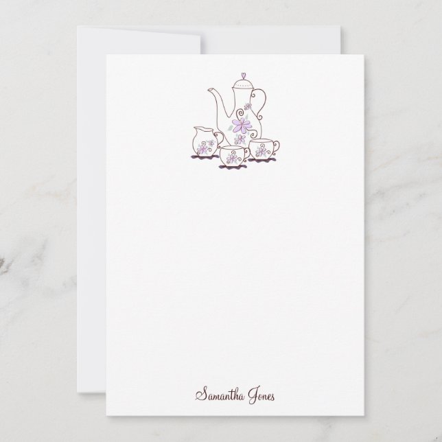 Tarjetas de notas de estilo de juego de té (Anverso)