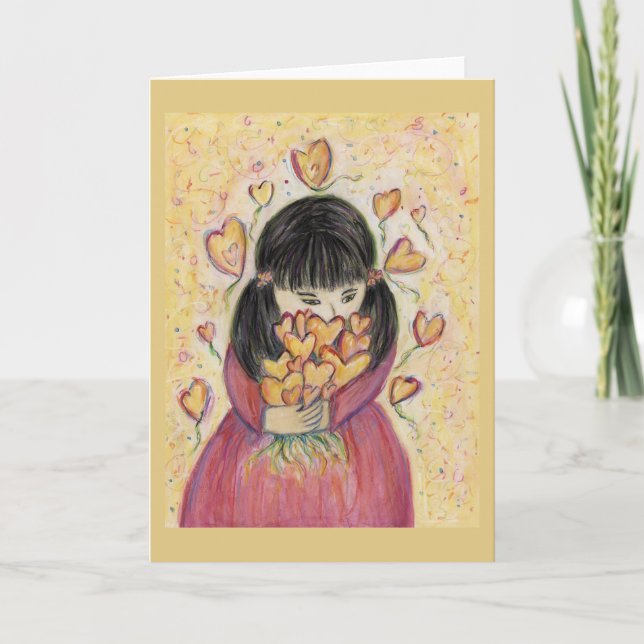 Tarjetas de notas de felicitación de arte de coraz (Anverso)
