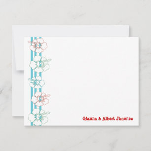 Tarjetas de notas de flor de Hibiscus tarjetas d