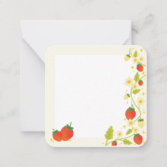 Tarjetas de notas de fresa de corte (Anverso)