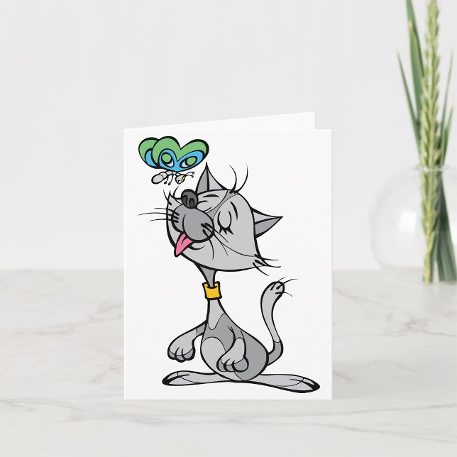 Tarjetas De Notas De Gato Y Mariposa (Subido por el creador)