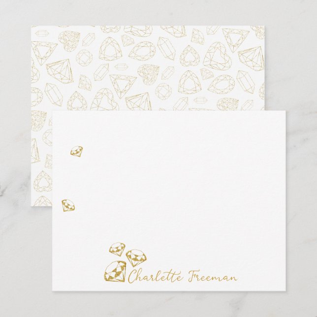 Tarjetas de notas de guión personalizadas Gold Gem (Anverso / Reverso)