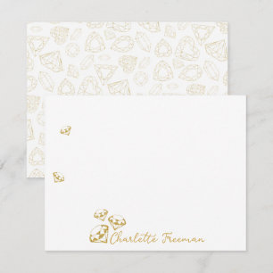 Tarjetas de notas de guión personalizadas Gold Gem