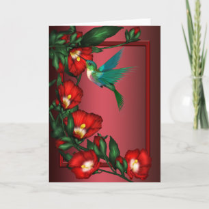Tarjetas de notas de Hummingbird Hibiscus