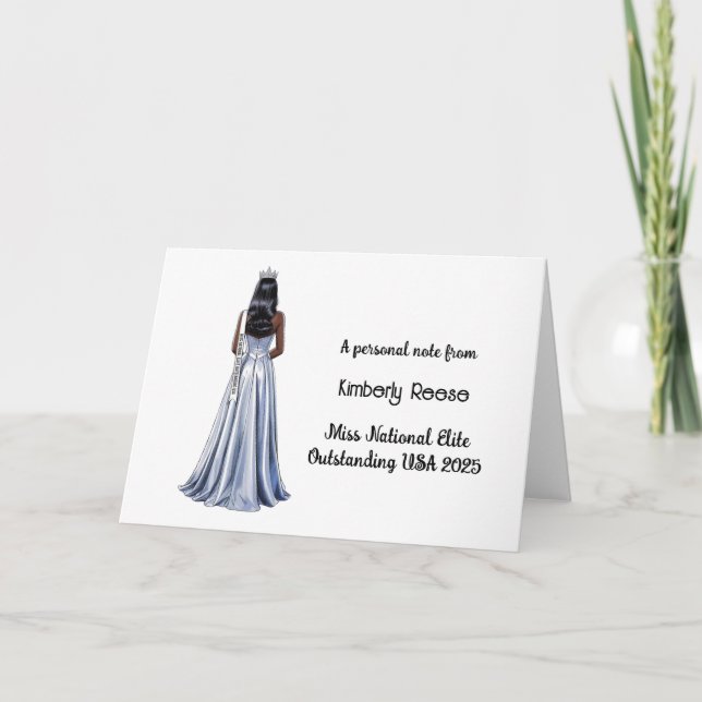 Tarjetas de notas de la bella coronada Reina Perso (Anverso)